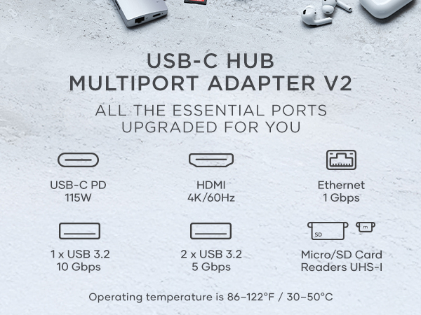 USB-C Multiport Adapter V2 - Premium