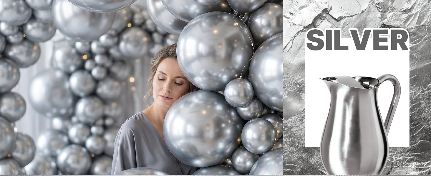 PartyWoo Silver Balloons
