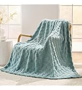 SUPRYNEX Light Green Checkered Fleece Throw Blanket for Couch, Super Soft Cozy Blanket for Home D...