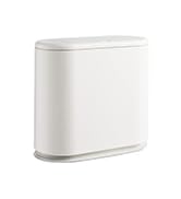 SUBEKYU Bathroom Trash Can with Lid 2.6 Gallon/10 Liter, Slim Office Garbage Can, Small Rectangul...