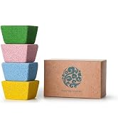 CopesFuda Multi-Color Pumice Stone Set – Ergonomic Trapezoid Foot File, 4-Pack in Pink, Yellow, B...