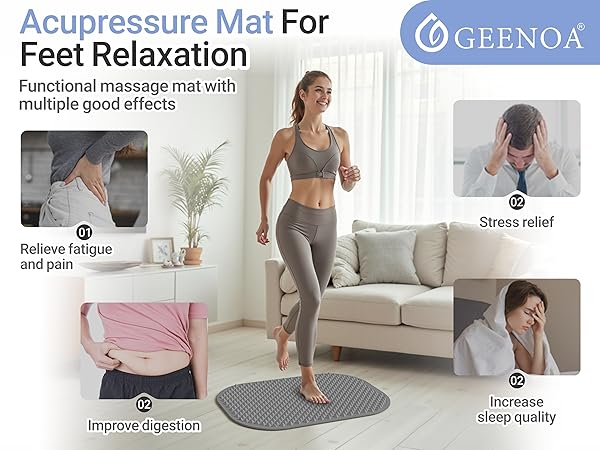 GEENOA Upgrade Silicone Foot Massage Mat