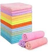 Orighty Washcloths Towels Set 20 Pack, Highly Absorbent and Soft Feel Microfiber Face Cloths, Mul...
