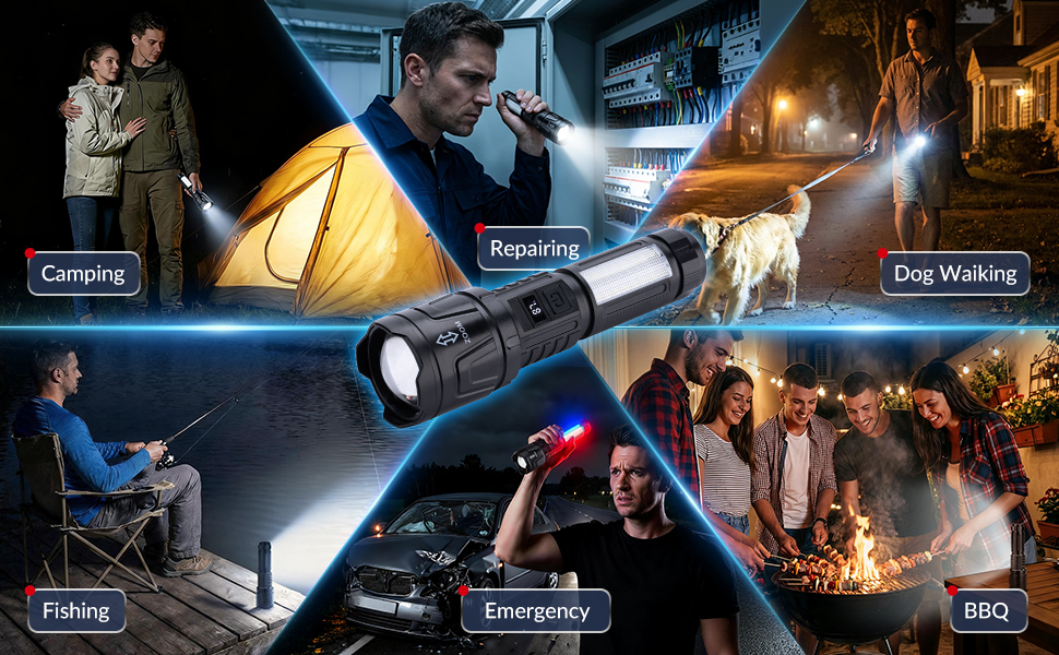 Flashlight High Lumens Rechargeable 2 Packs