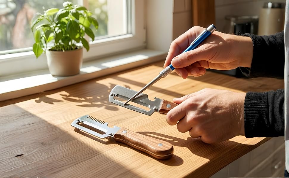 sharpening rod with peelers