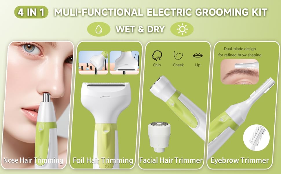 Electric Razor for Women- 4 in 1 Electric Shaver for Women