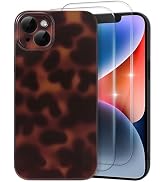MYY Cute Phone Case for iPhone 14 Plus Case, [with 2X Screen Protector] Tortoise Shell Pattern Le...