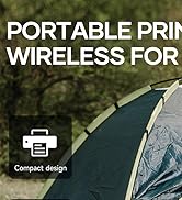 iDPRT Portable-Printer Wireless for Travel, 300DPI Inkless-Thermal-Small-Printer for Home Use, Of...