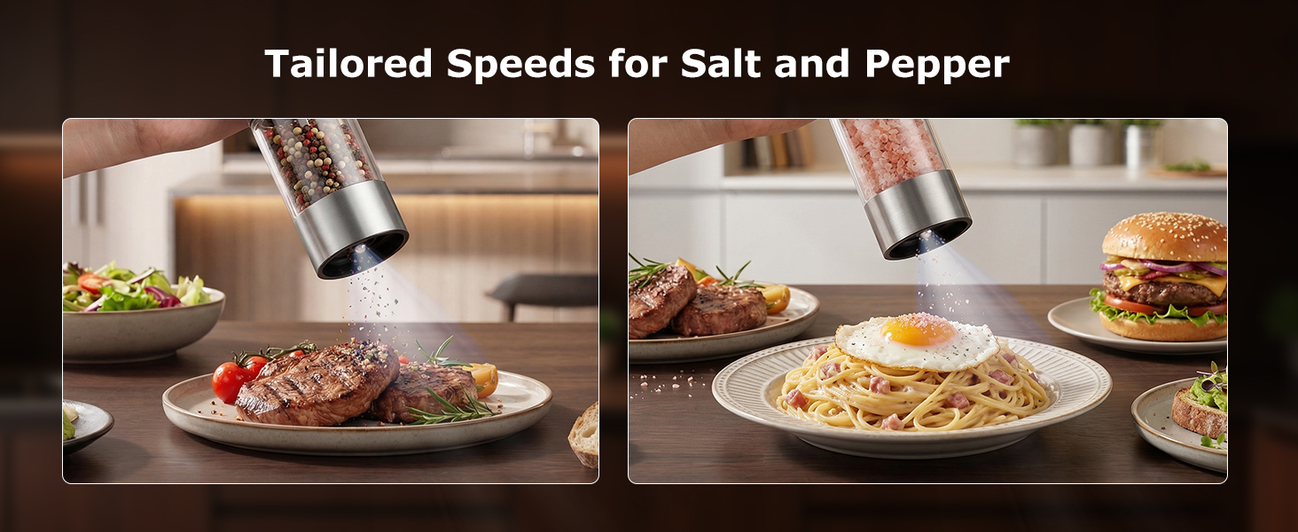 Electric Salt and Pepper Grinder Set