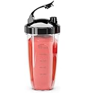 Nahida 37oz Blender Cup with To-go Lip, Blender Cups Replacement Parts, Smoothie Cup with Lid and...