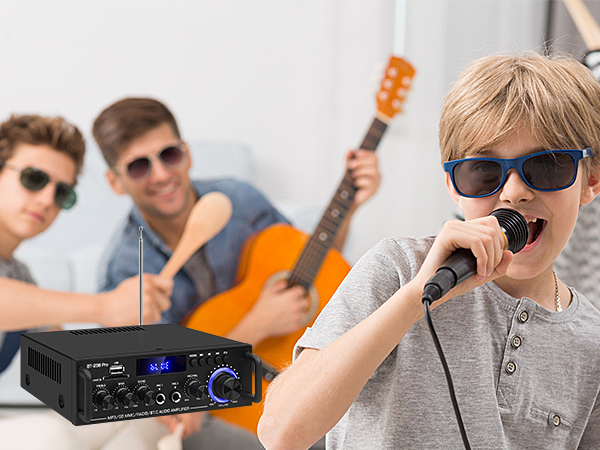 Karaoke bluetooth receiver for home stereo bluetooth amplifier radio receiver sound amplifier