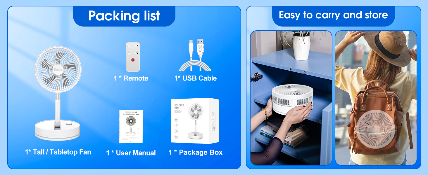 packable fan portable fan cruise fan