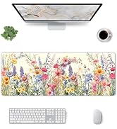 Flower Mouse Pad XL Large Mousepad Non Slip Rubber Base Desk Mat for Laptop Computer Gaming 31.5"...