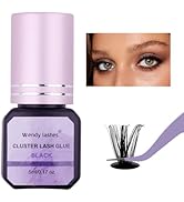 Cluster Lash Glue Black 2-3s Fast Drying,Long Lasting Strong Hold,Waterproof,DIY Individual lash ...