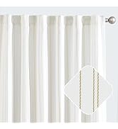 jinchan Yellow and White Striped Curtains 84 Inches Long for Living Room Bedroom Yellow on White ...