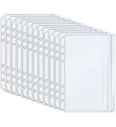 Mogoostry A5 Ziplock Pockets 12pcs Clear PVC Flat Sealing Zipper Pouches with Side Open Zipperles...