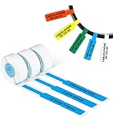 Phomemo D30 Cable Labels Colorful Waterproof Wire Cord Labels, (12.5mm X 74mm) 65 Labels/Roll, Ta...