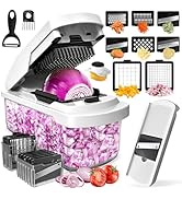 Vegetable Chopper: 13 in 1 Food Chopper - Onion Chopper Vegetable Slicer Cutter Dicer, Veggie Cho...
