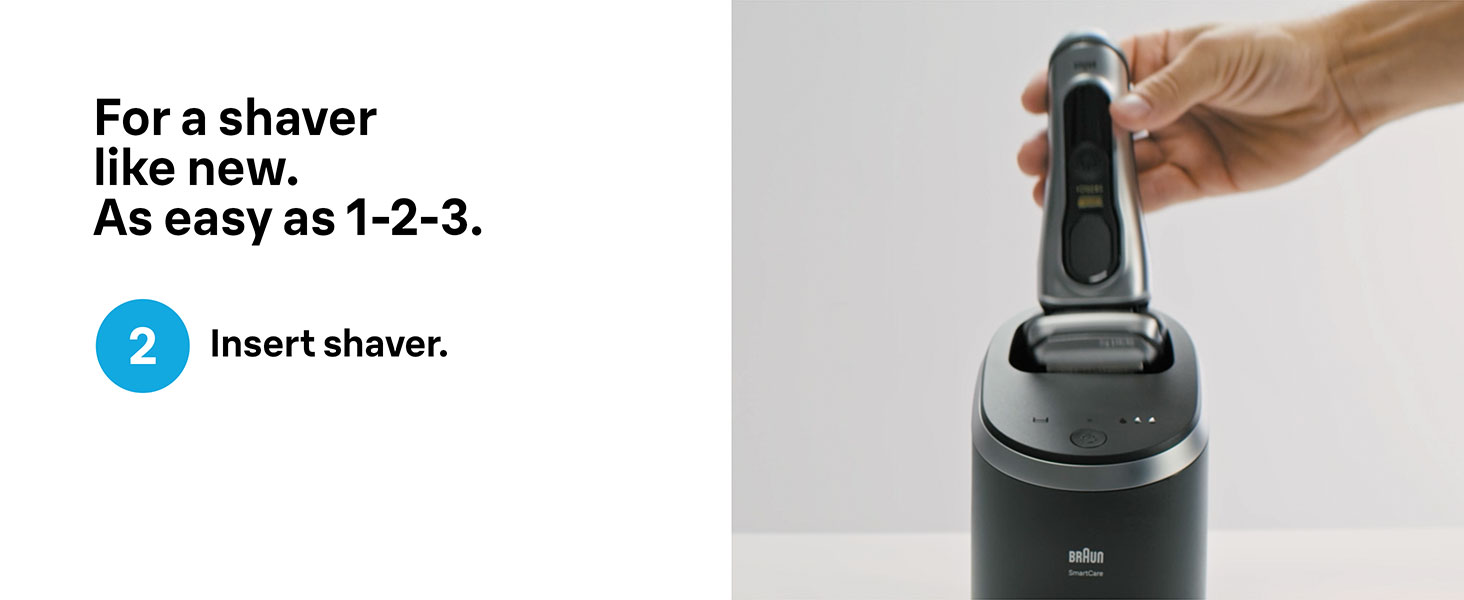 Use Braun CCR refills for a shaver like new. Secondly, insert shaver into the Clean&amp;Charge station.
