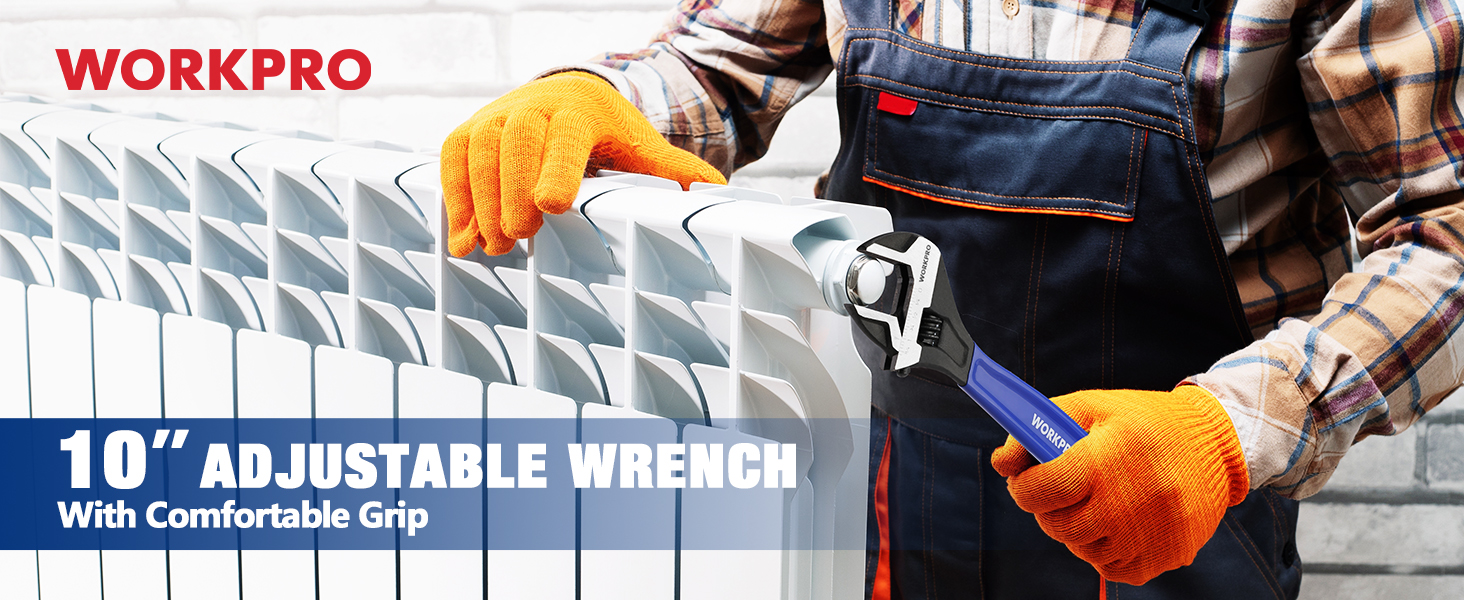 10 inch adjustable wrench with comfortable grip