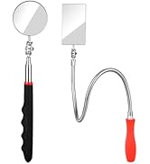 Telescoping Inspection Mirror, Mechanics Mirror Tool with Long Handle, Flexible Retractable Round...