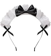 Jinshining Black Women Girls for Lolita Headband Lace Bow Hair Band Maid Anime Cosplay Headwear R...