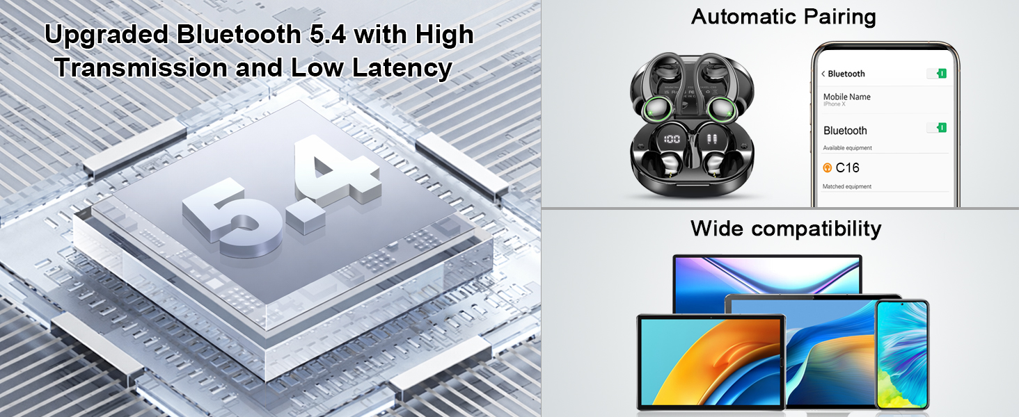 Text reads &amp;#39;Wide compatibility&amp;#39;. Product specification images showing