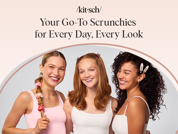 Kitsch Satin Scrunchies for Women - No Crease Hair Ties for Girls