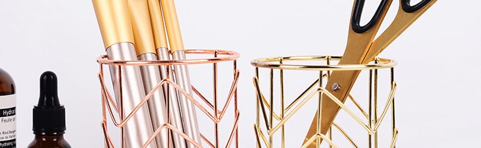 Rose gold pen holder