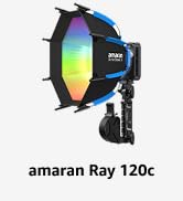 amaran Ray 120c RGB Video Light,120W Portable Studio Light IP54,CCT 1,800K-20,000K,APP Control Bo...