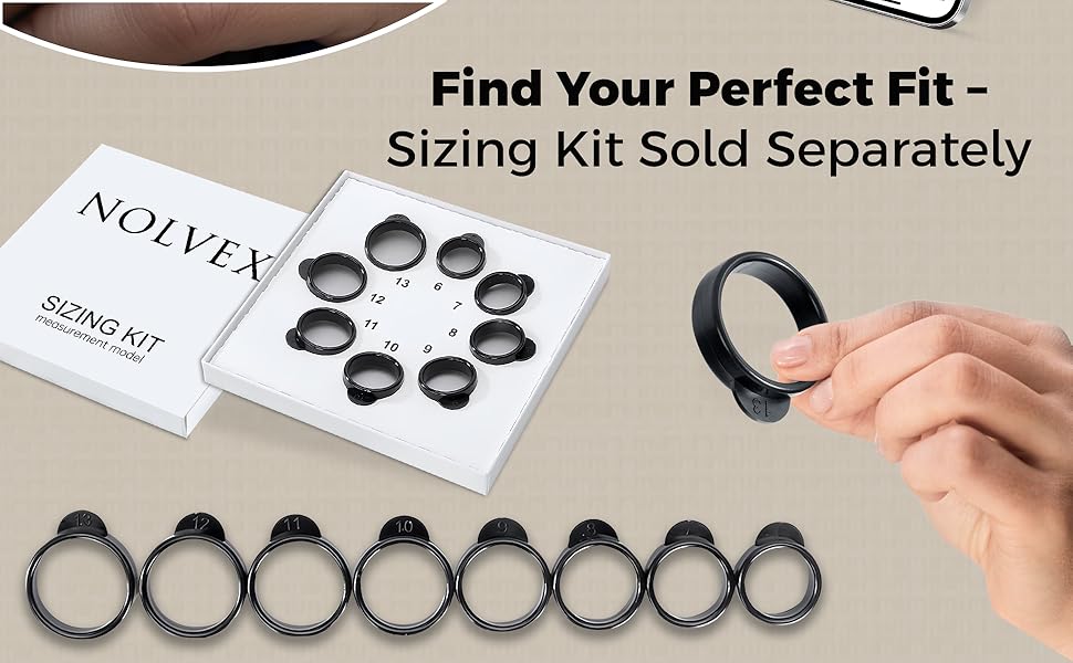 NOLVEX Smart Ring Sizer Kit for Accurate Finger Measurement Tool for Sizes US 6-13