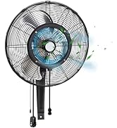 20" Outdoor Misting Wall Fan, 3-Speed High Velocity Industrial Outside Fan, Waterproof Wall Mount...