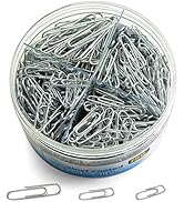 Officemate 750 Paper Clips, Vinyl Coated, Assorted Sizes, Reusable Storage Tub, for Office, Schoo...