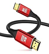 KELink Mini HDMI to HDMI Cable 10FT, High Speed 8K@60Hz 4K@120Hz HDMI 2.1 Cord, Compatible with C...