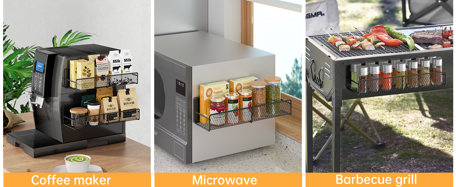 dtuqyx Magnetic Spice Rack for Refrigerator, Metal Strong Magnet Shelf, Space Saving Spice Organizer