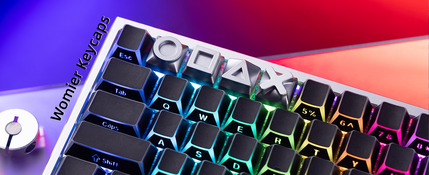 Womier Real Metal Custom Keycaps,WASD Keycaps for Mechanical Keyboard Cool Keycaps 1U Keyboard Caps