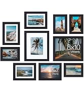 Vittanly 10 Pack Picture Frames Collage Wall Decor, Gallery Wall Frame Set for Wall or Tabletop D...