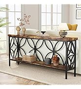 Tribesigns 70.9-Inch Narrow Sofa Table, Industrial Long Sofa Table Behind Couch, Entry Console Ta...