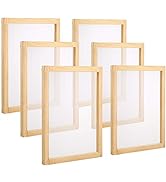 Pllieay 6 Pieces Wood Silk Screen Printing Frames 10 x 14inch with 110 White Mesh for Screen Prin...