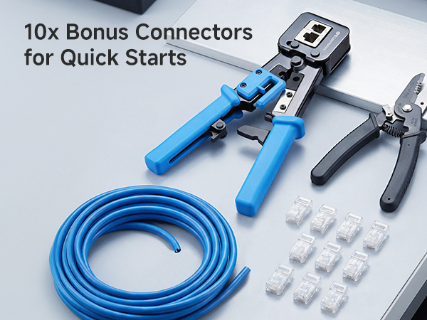 Modular RJ45 Crimp Tool (Ethernet Crimper) with Built-in Wire Cutter and Stripper