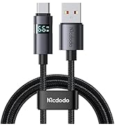 Mcdodo USB A to USB C Fast Charging Cable with Horizontal LED Display 4ft Length Nylon Braided US...