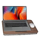 Lap Desk Brown, Portable Laptop Desk Fits Up to 16" Laptops, with Built-in Cushion, Great for Hom...