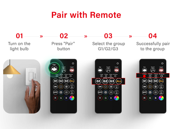 smart light bulbs Pair with remote