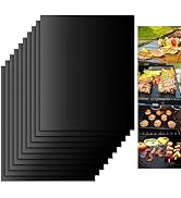 Grill Mats for Outdoor Grill - Dailyart Set of 10 BBQ Grill Mat Non-Stick Grill Sheets Teflon Gri...
