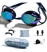 PHELRENA Swimming Goggles, Professional Swim Goggles Anti Fog UV Protection No Leaking for Adult ...