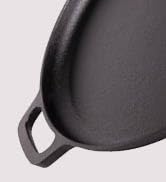 Cuisinel Pre-Seasoned Cast Iron Pizza and Baking Pan (13.5 Inch) Natural Finish, Enhanced Heat Re...