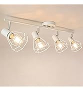 HiBay 4-Light Track Lighting, White Farmhouse Ceiling Light Fixtures, Modern Adjustable Spotlight...