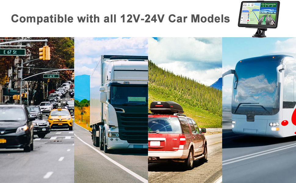 multiple voice gps navigation for car 7 inch touch screen