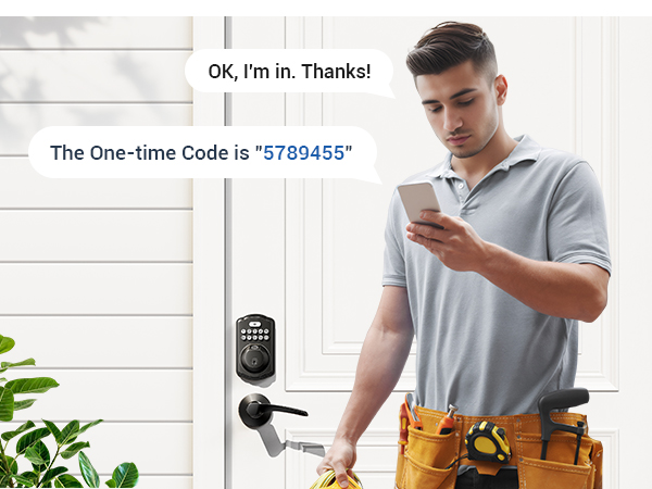 keyless entry door lock with handle