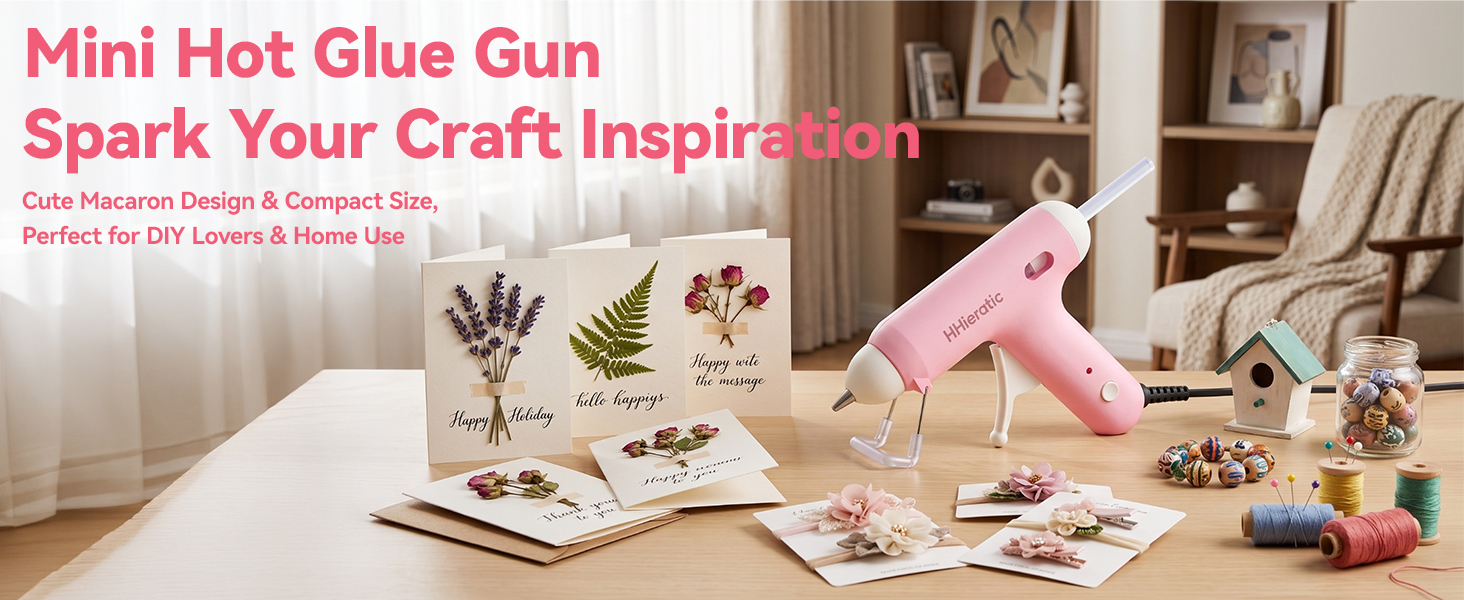 Mini Plug-in Hot Glue Gun with 20 Pcs 7mm Glue Sticks for DIY Crafts